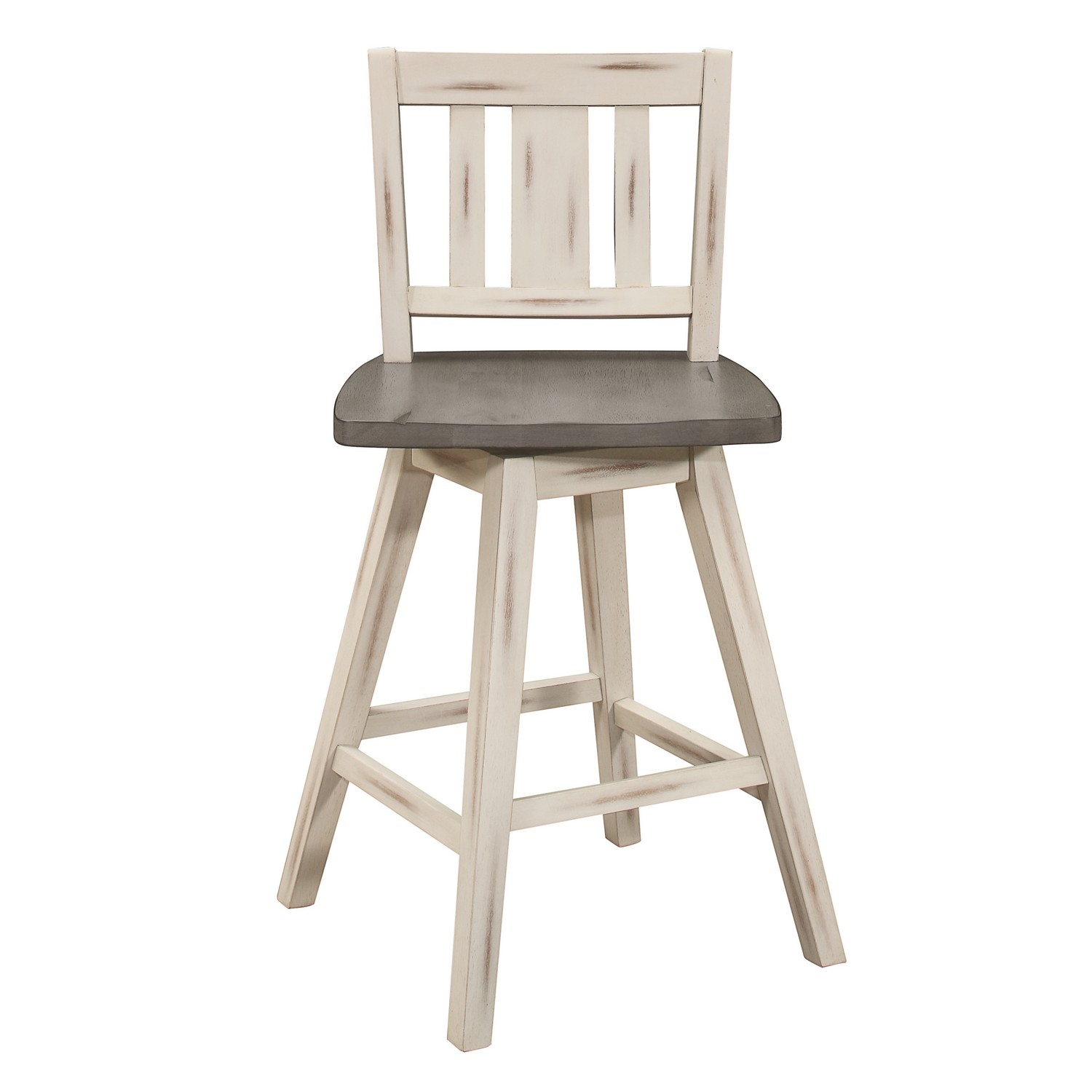 Homelegance Amsonia Swivel Counter Height Chair - Distressed Gray/White