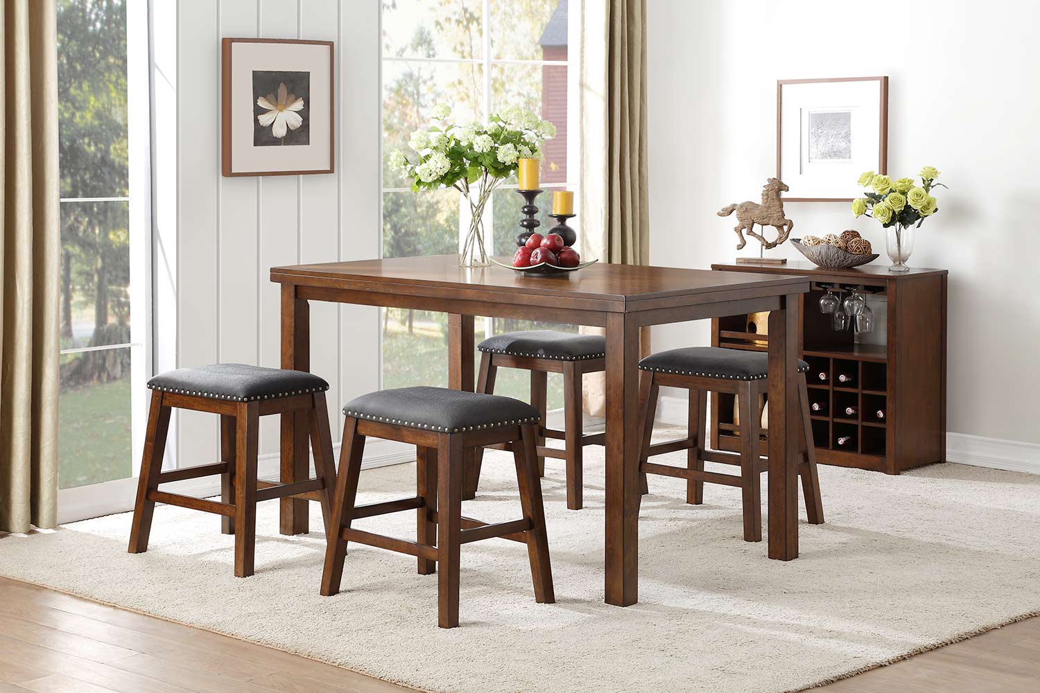Homelegance Brindle Counter Height Dining Set - Brown Homelegance Brindle Counter Height Dining Set - Brown