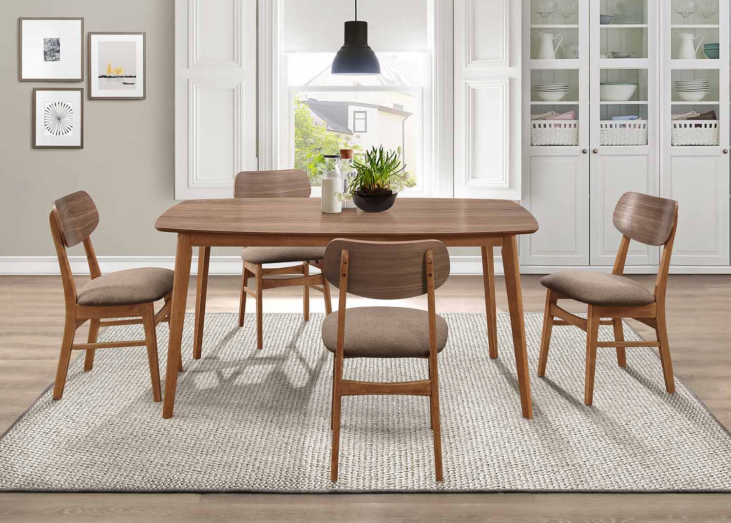 Homelegance Paran Dining Set - Natural Walnut