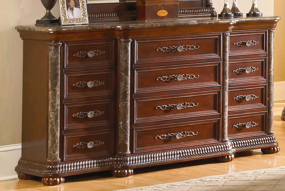 Homelegance Catalina Dresser Marble Top and Pilaster