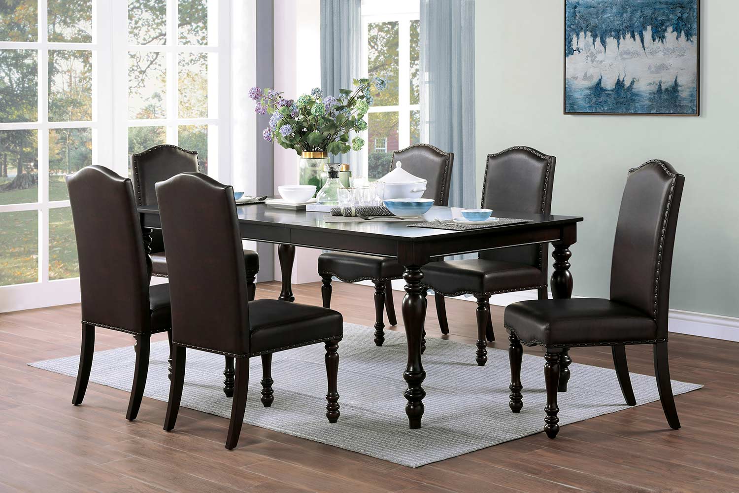 Homelegance Hargreave Dining Set - Cherry D5657-78-SET at Homelement.com