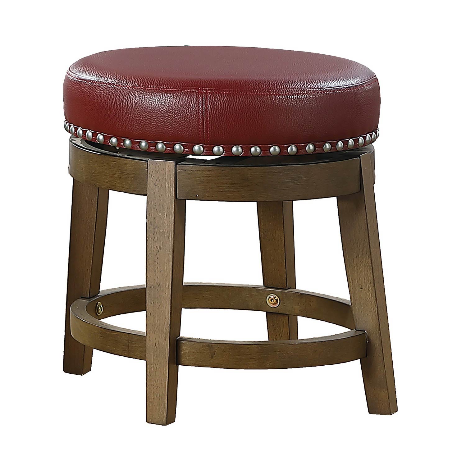 Homelegance Westby Swivel Dining Stool - Red - Brown
