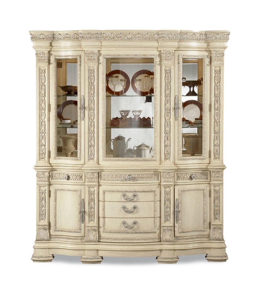 Pulaski Royale Silver Bisque China Cabinet