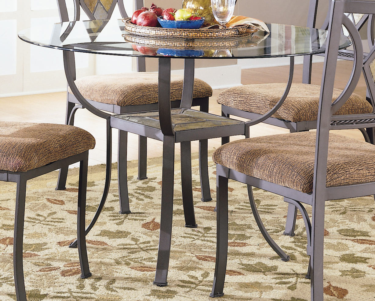 Homelegance Meadow Round Dining Table with Glass Top