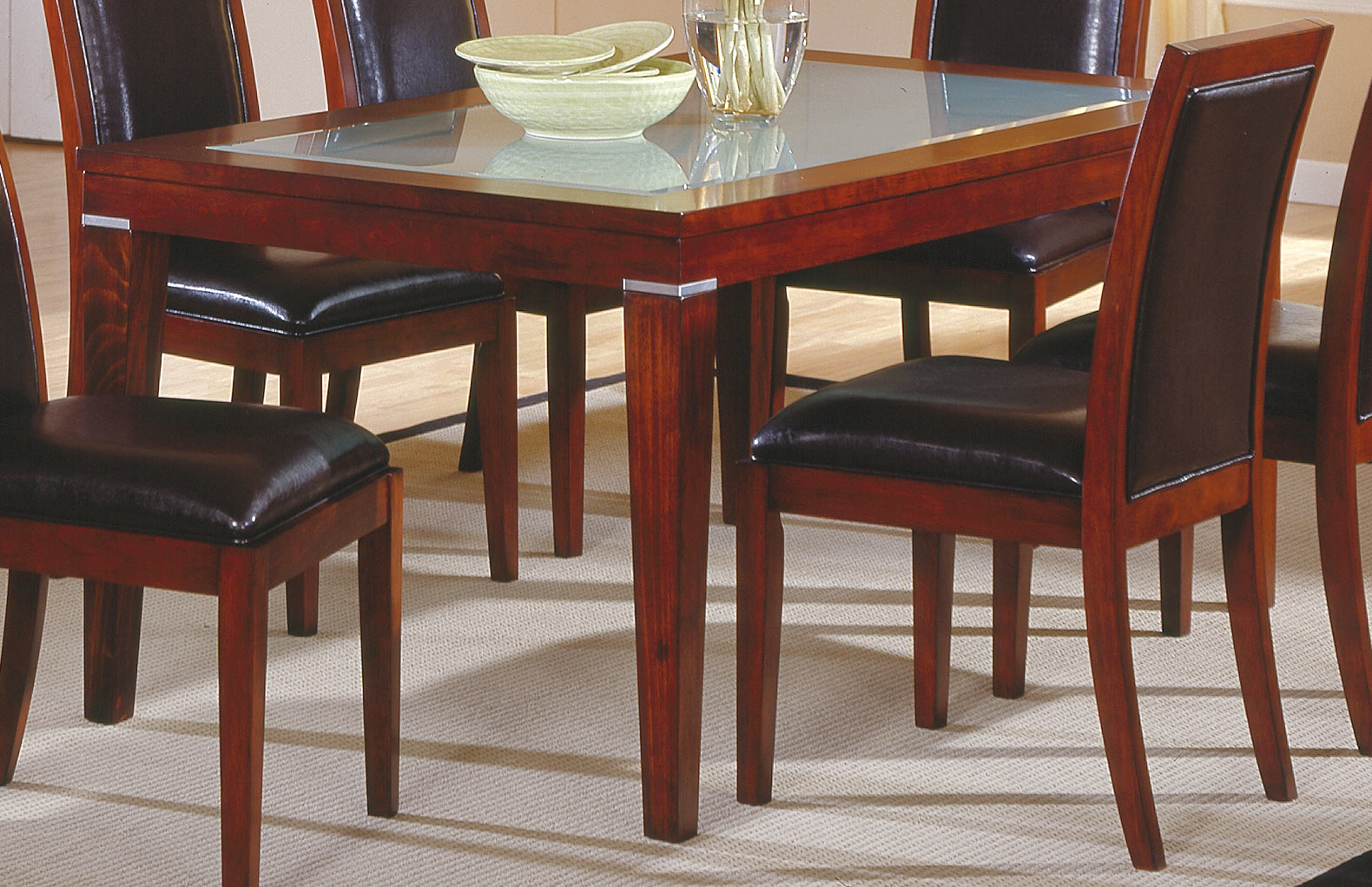 Homelegance Carnation Dining Table with Frosted Glass