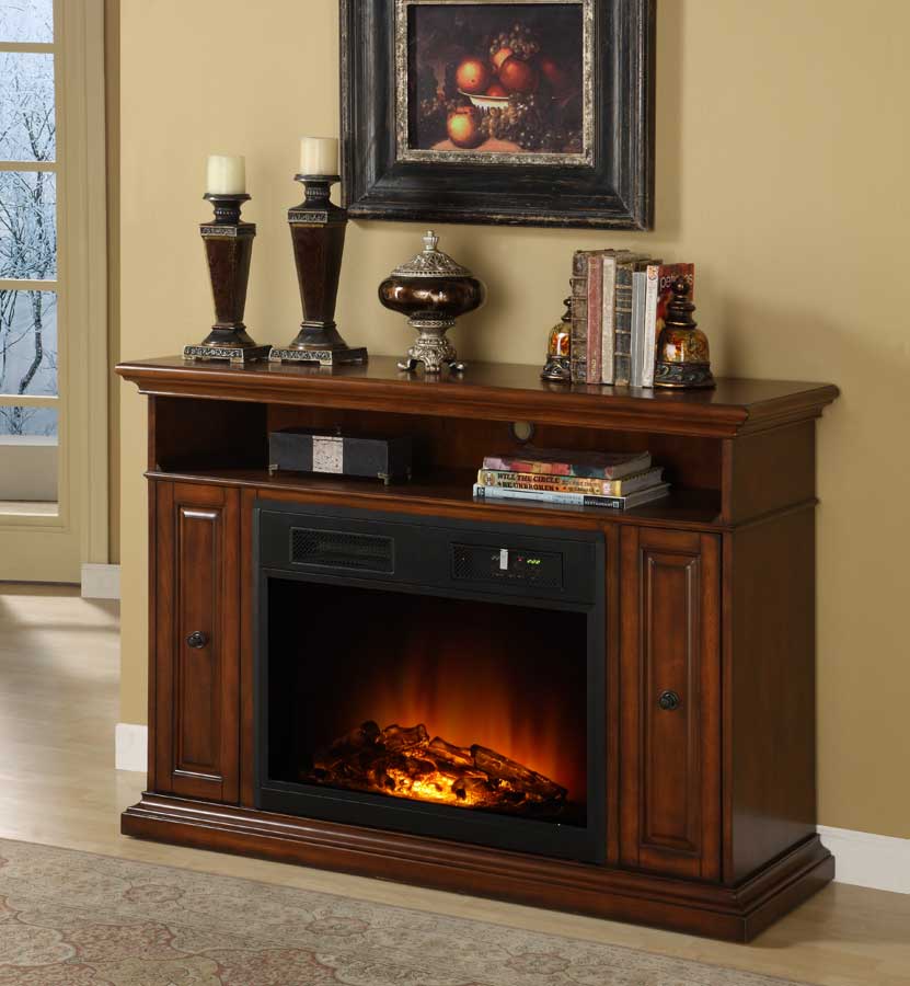 Homelegance Diamond TV Stand with Electric Fireplace
