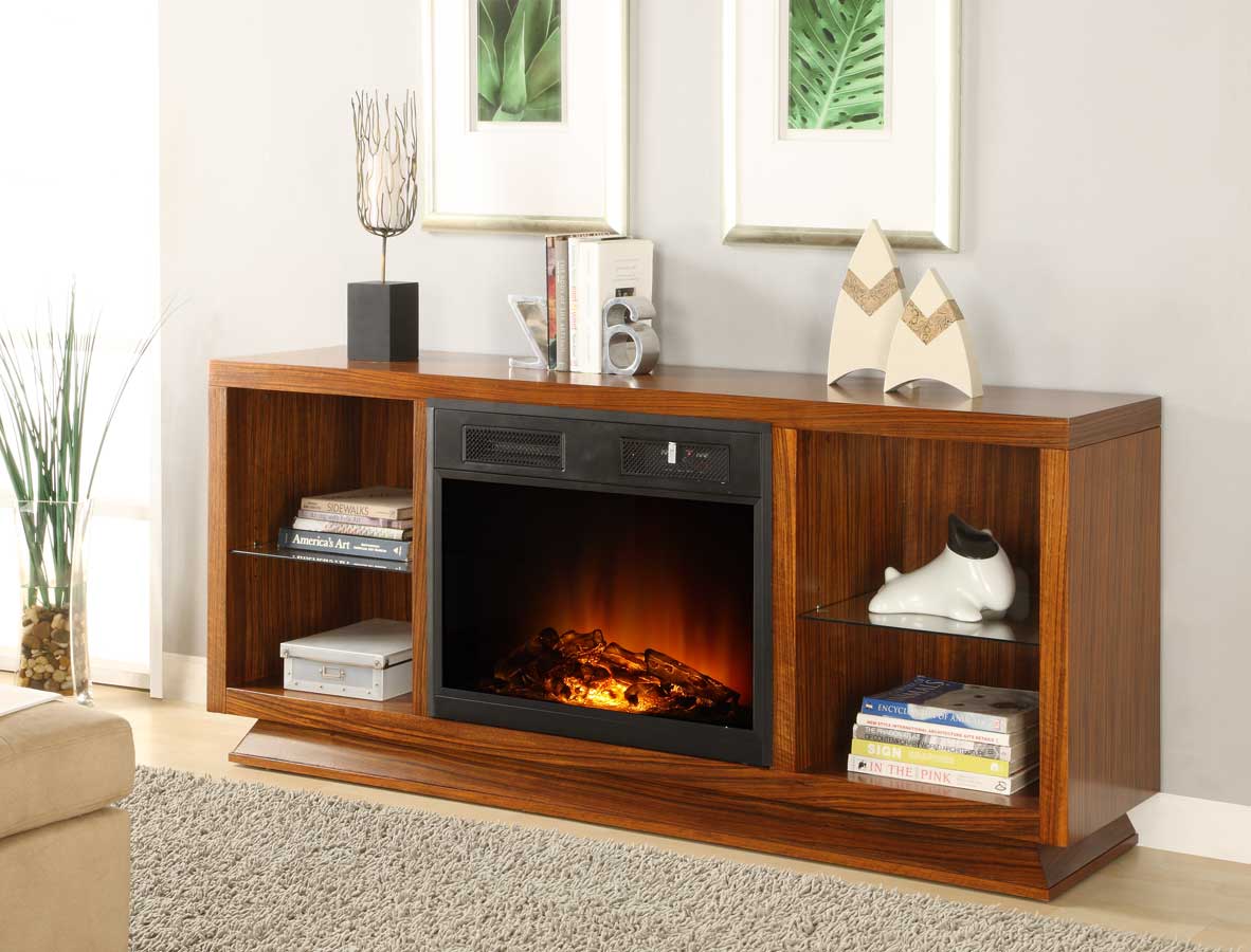 Homelegance Crystal TV Stand with Electric Fireplace