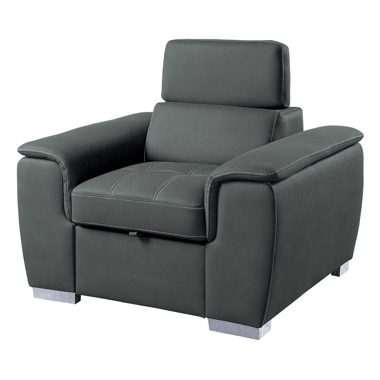 Homelegance Ferriday Chair with Pull-out Ottoman - Gray