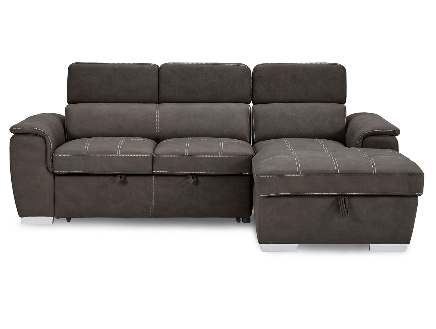 Homelegance Ferriday Sectional with Pull-out Bed and Hidden Storage Set - Taupe