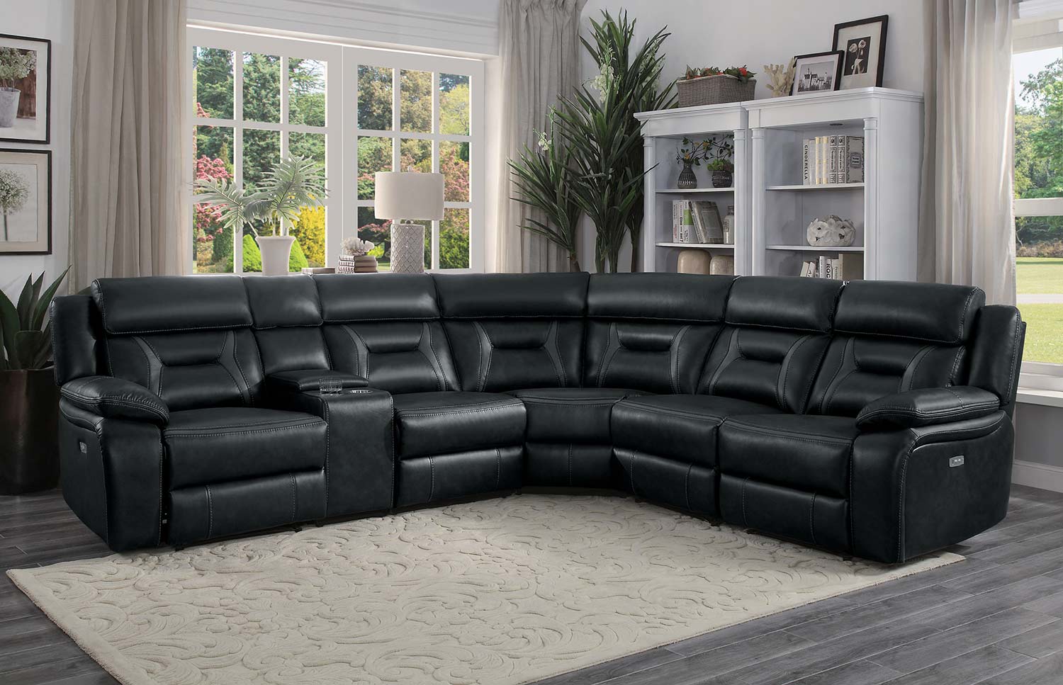 Homelegance Amite Power Reclining Sectional Sofa Set - Dark Gray