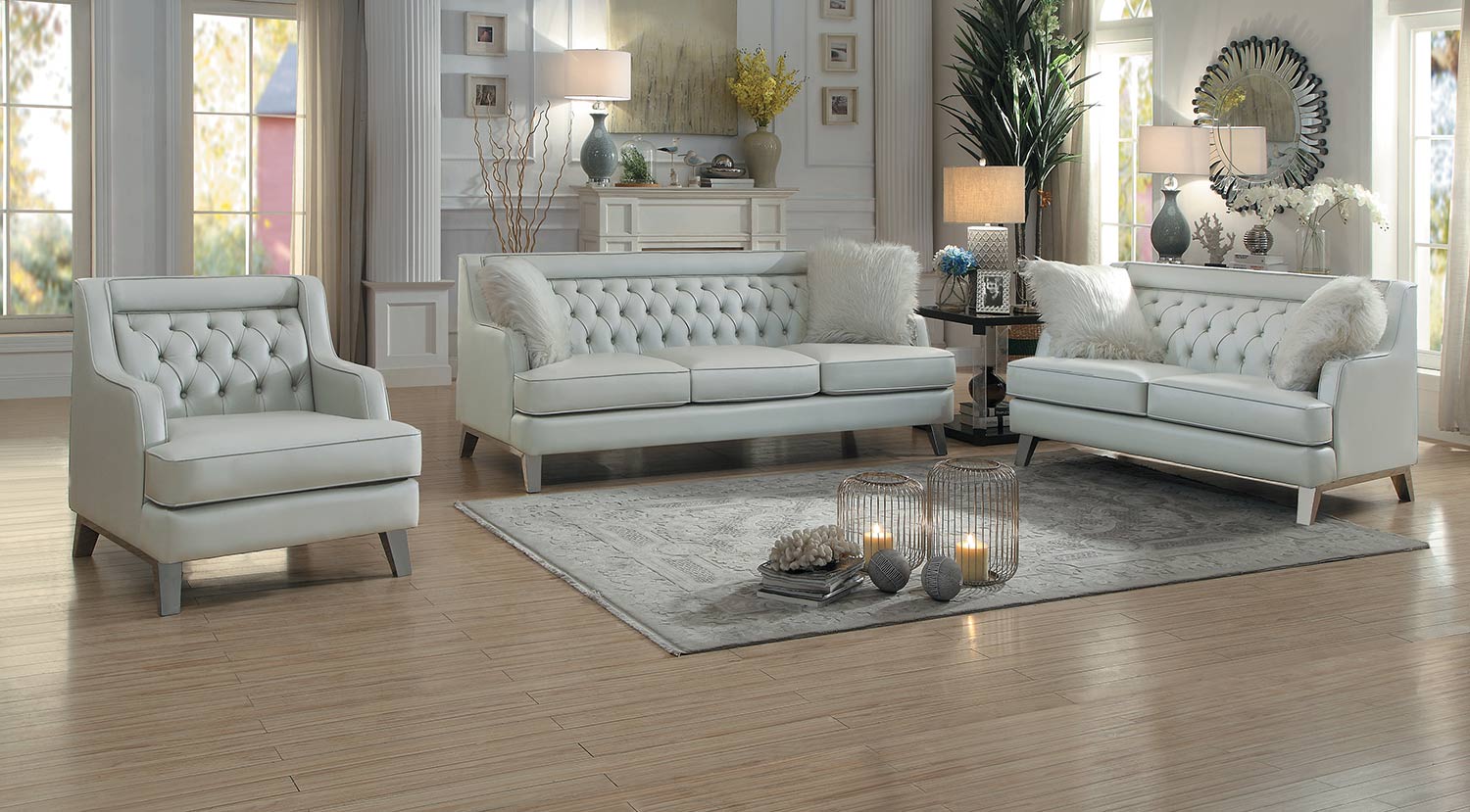 Homelegance Nevaun Sofa Set - Light gray AireHyde