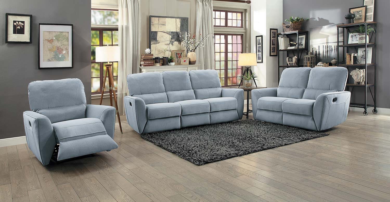 Homelegance Dowling Reclining Sofa Set - Light Gray