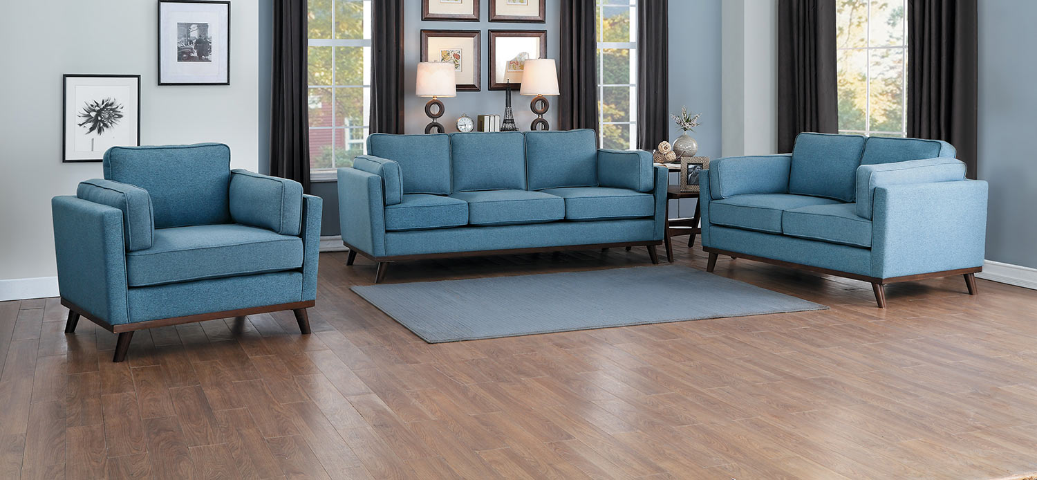Homelegance Bedos Sofa Set - Blue