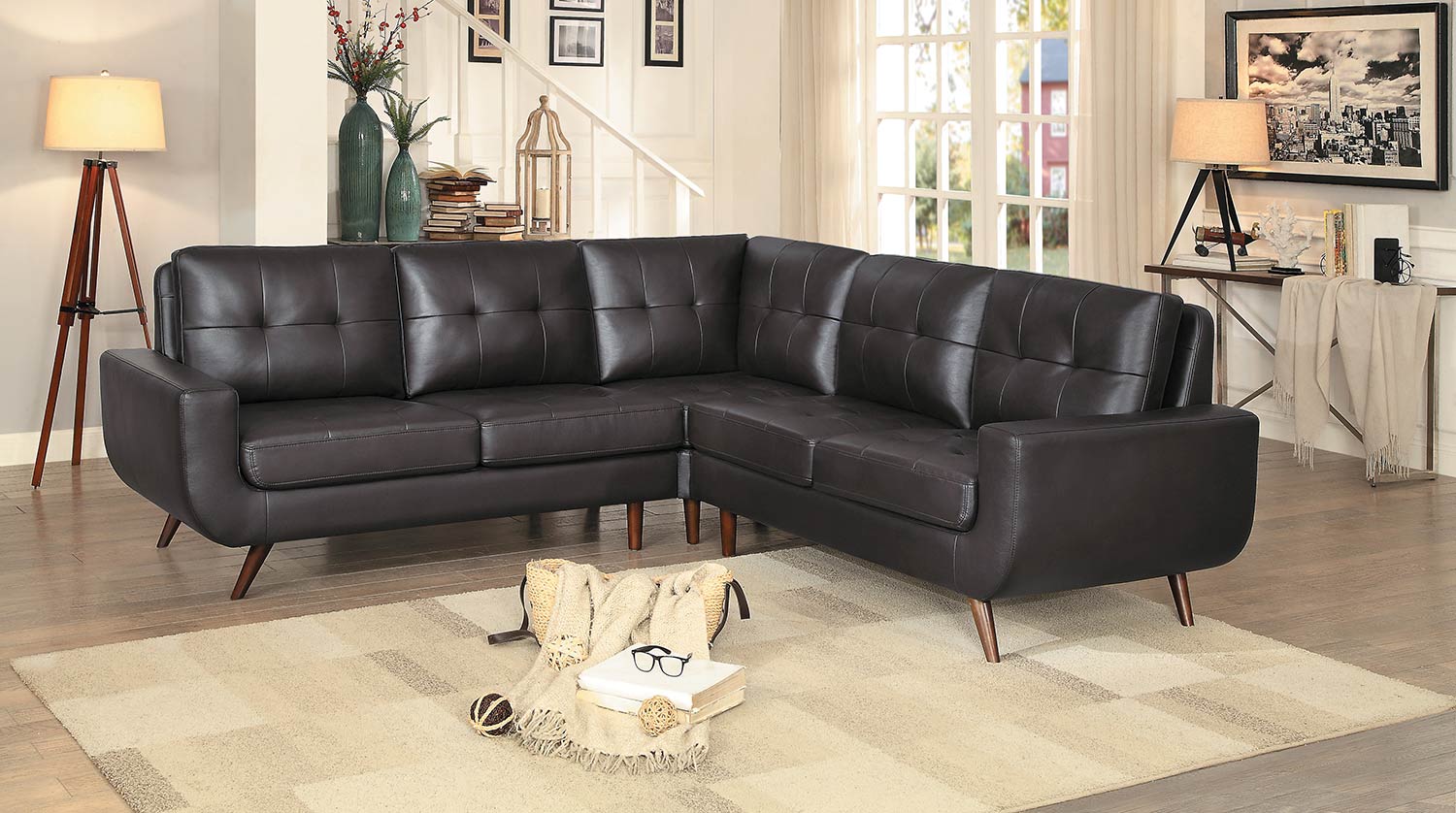 Homelegance Deryn Sectional Sofa - Dark Brown Homelegance Deryn Sectional Sofa - Dark Brown