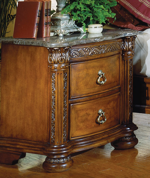 Homelegance Spanish Hills Night Stand with Marble Top