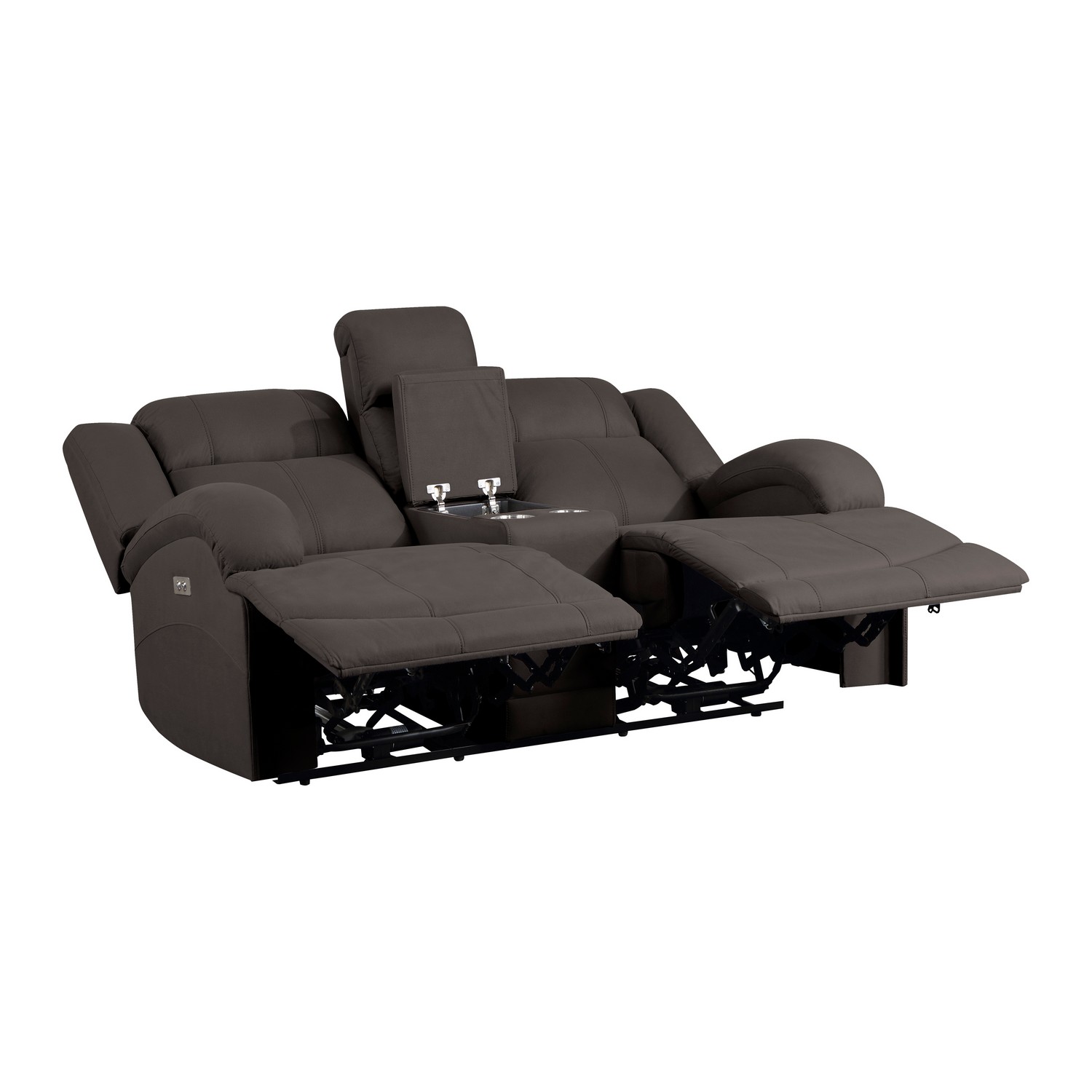 Homelegance Camryn Power Double Reclining Love Seat - Chocolate