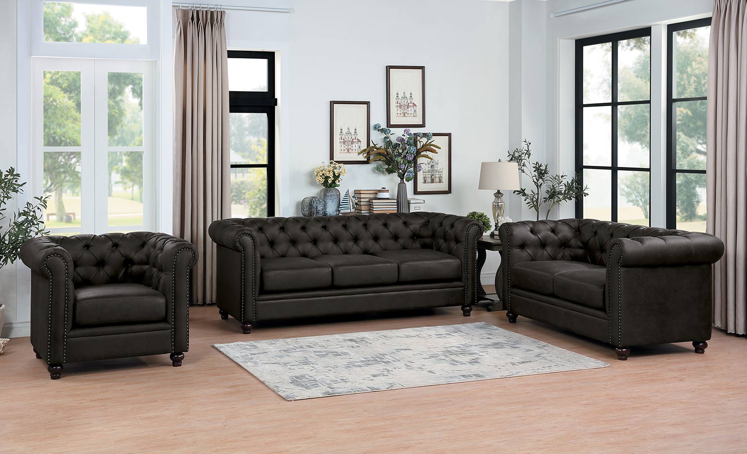 Homelegance Wallstone Sofa Set - Brown Homelegance Wallstone Sofa Set - Brown