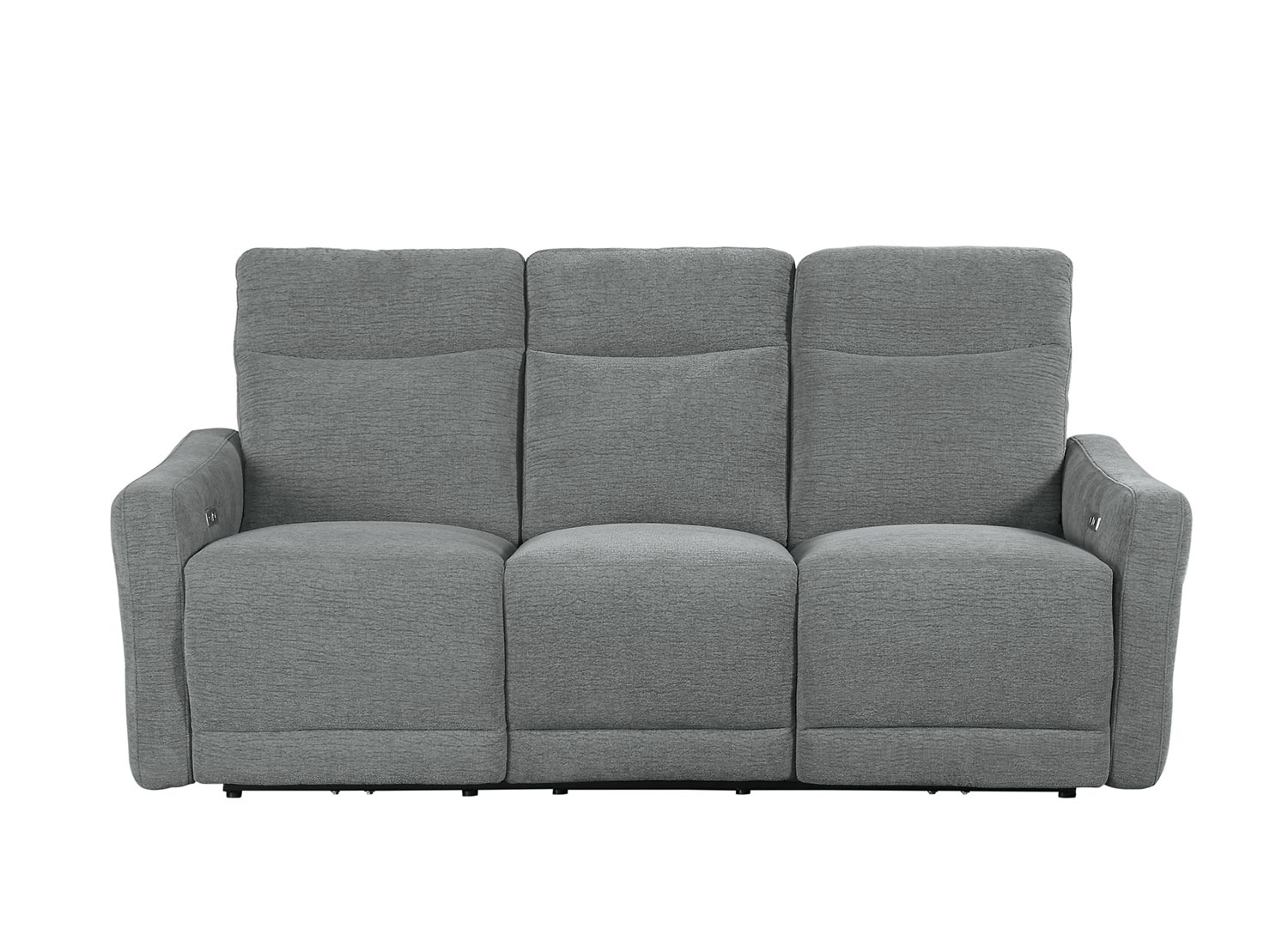Homelegance Edition Power Double Lay Flat Reclining Sofa with Power Headrests - Dove