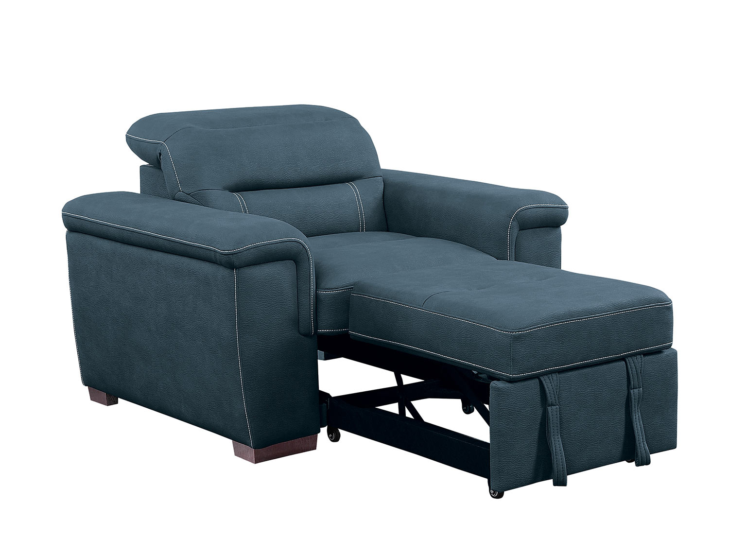 Homelegance Alfio Chair with Pull-out Ottoman - Blue