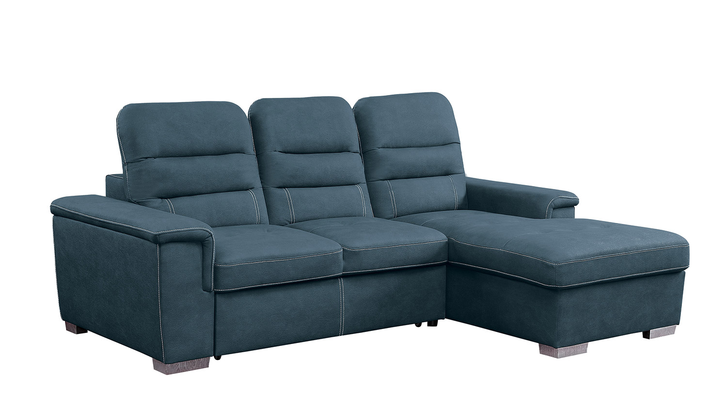 Homelegance Alfio Sectional with Pull-out Bed and Hidden Storage - Blue