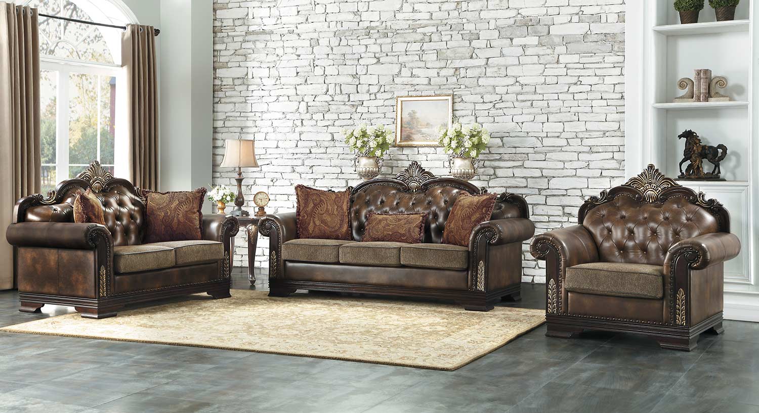 Homelegance Croydon Sofa Set - Brown