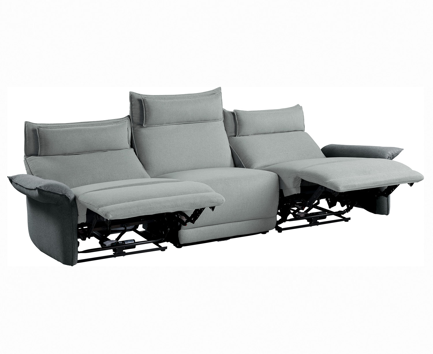 Homelegance Linette Power Double Reclining Sofa with Power Headrests - Gray