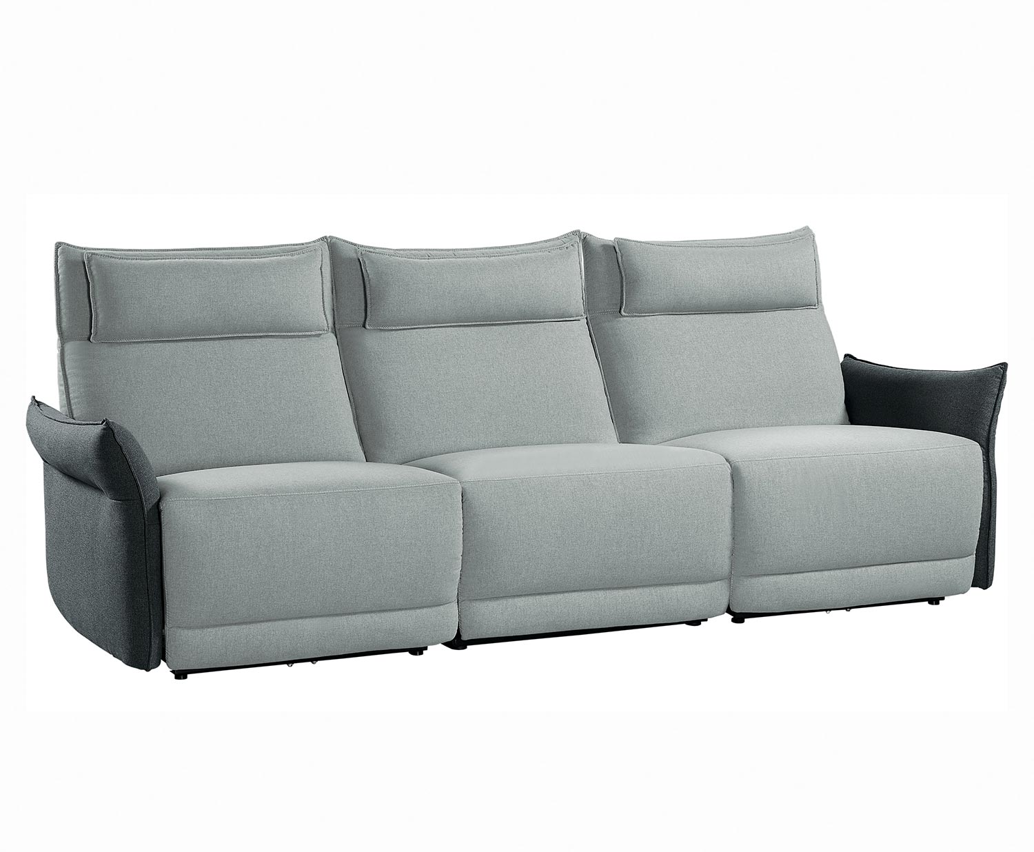 Homelegance Linette Power Double Reclining Sofa with Power Headrests - Gray