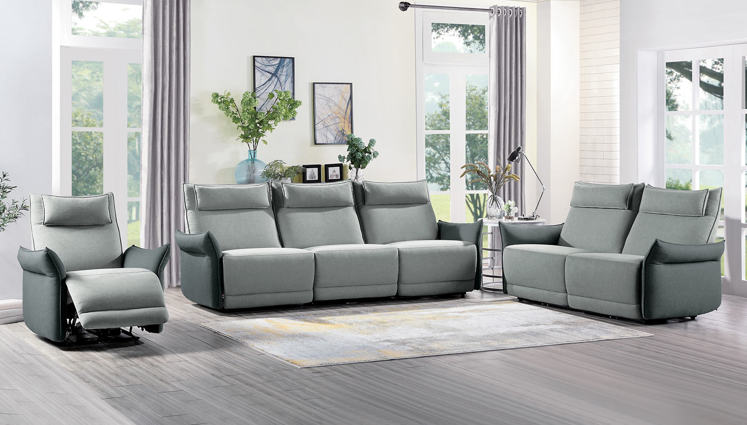 Homelegance Linette Power Reclining Sofa Set - Gray