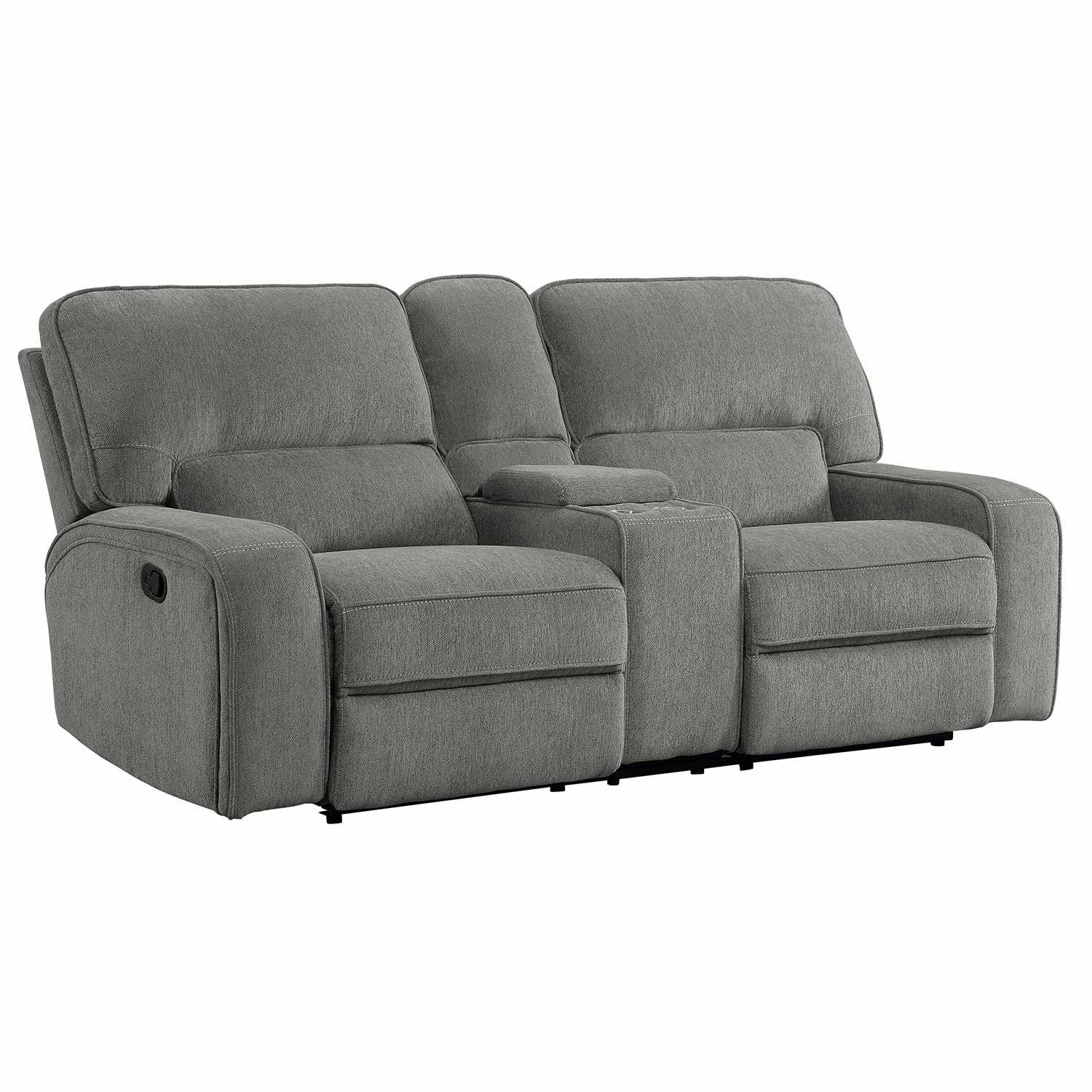 Homelegance Borneo Double Reclining Love Seat with Center Console - Mocha