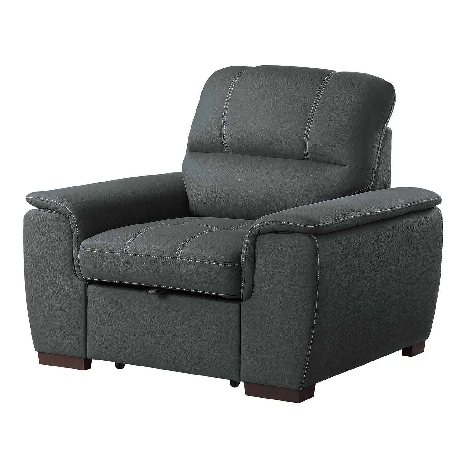 Homelegance Andes Chair with Pull-out Ottoman - Gray