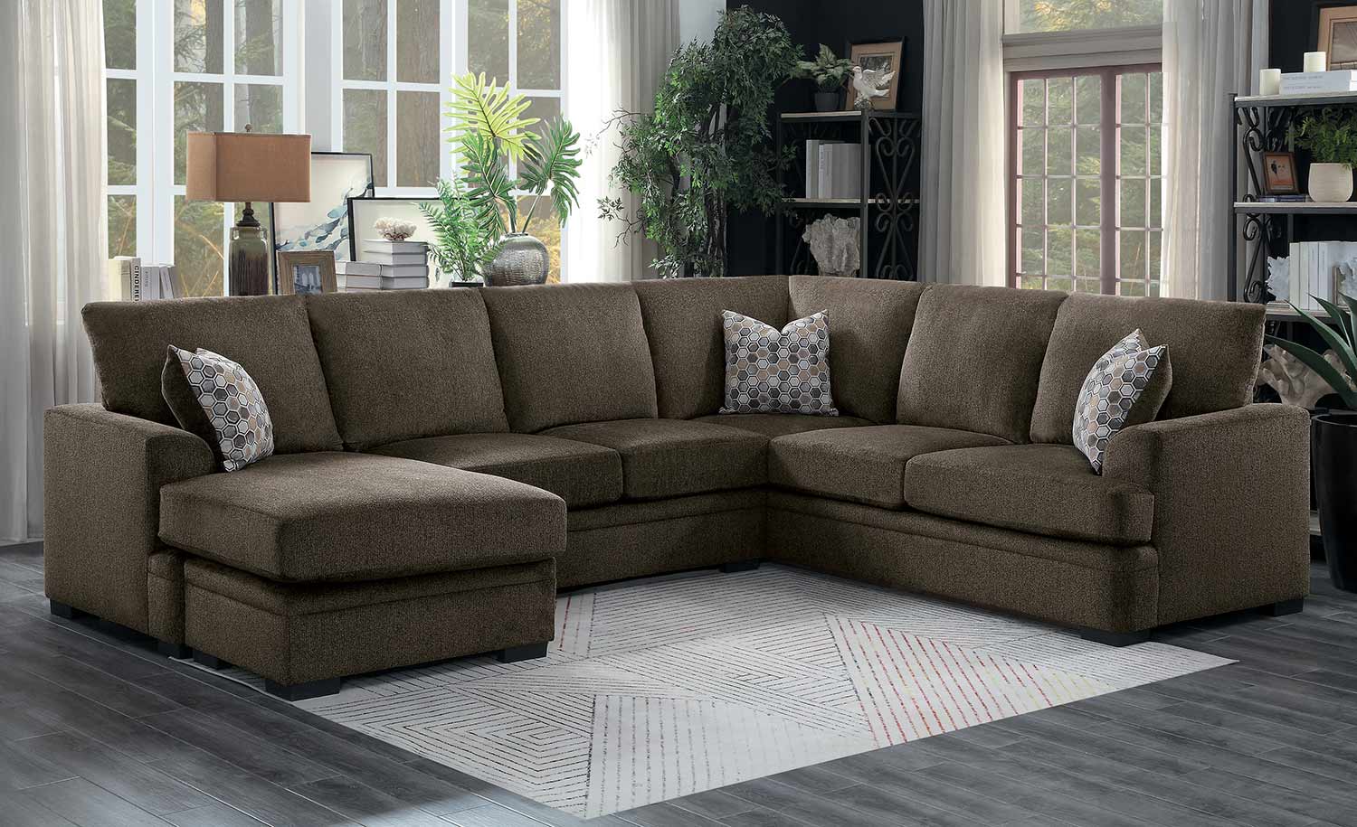 Homelegance Maddy Sectional Sofa Set - Brown