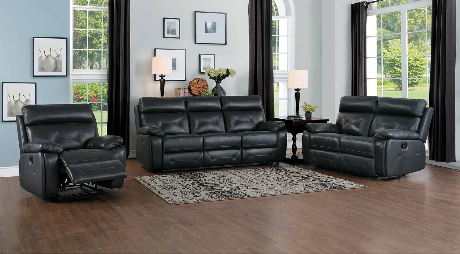 Homelegance Resonance Double Reclining Sofa Set - Dark Gray