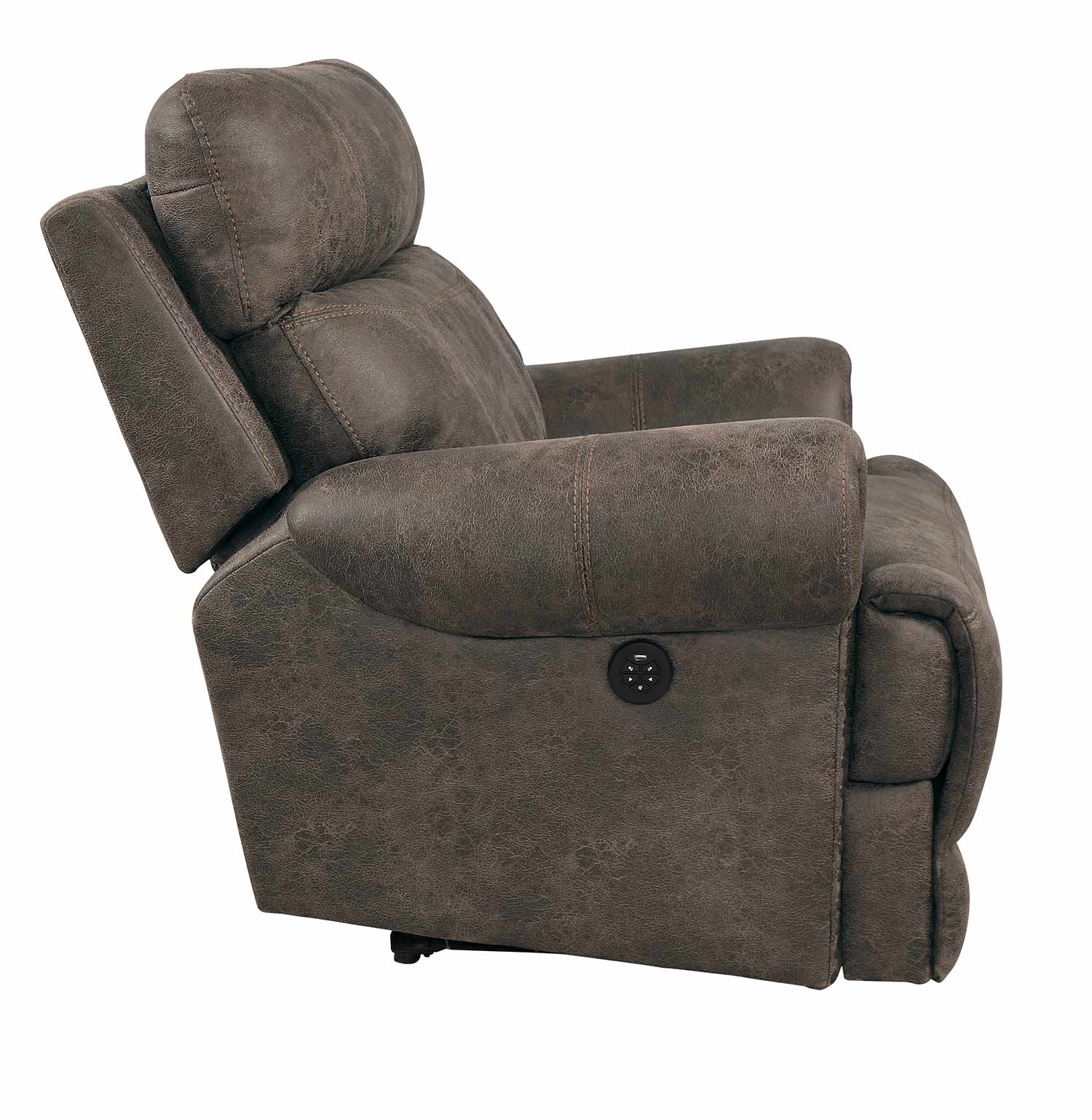 Homelegance Aggiano Power Reclining Chair With Power Headrest - Dark Brown