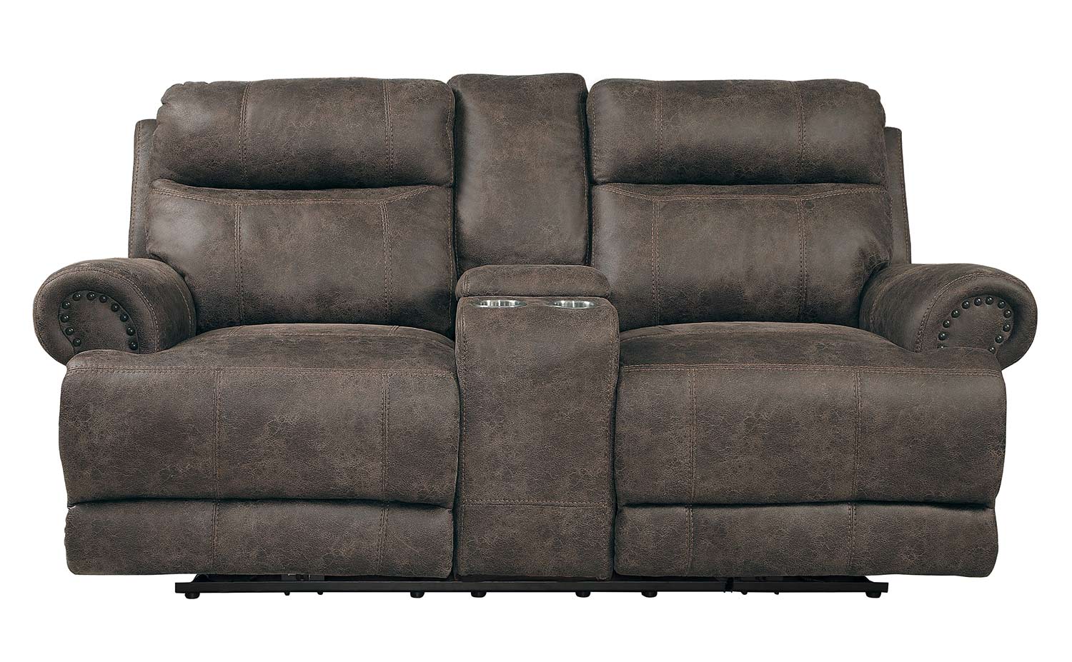 Homelegance Aggiano Double Reclining Love Seat - Dark Brown
