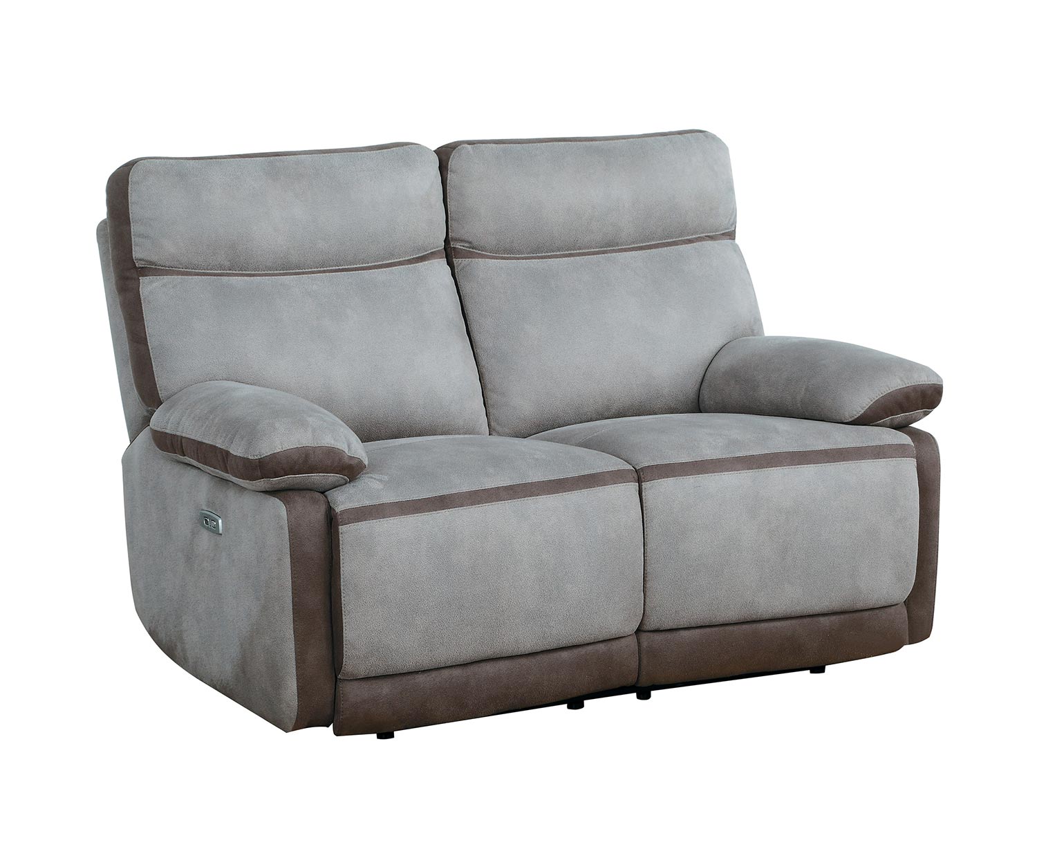 Homelegance Barilotto Power Double Reclining Love Seat With Power Headrests - Gray