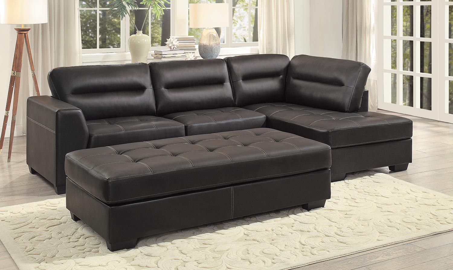 Homelegance Terza Sectional Sofa Set - Dark Brown AirHyde