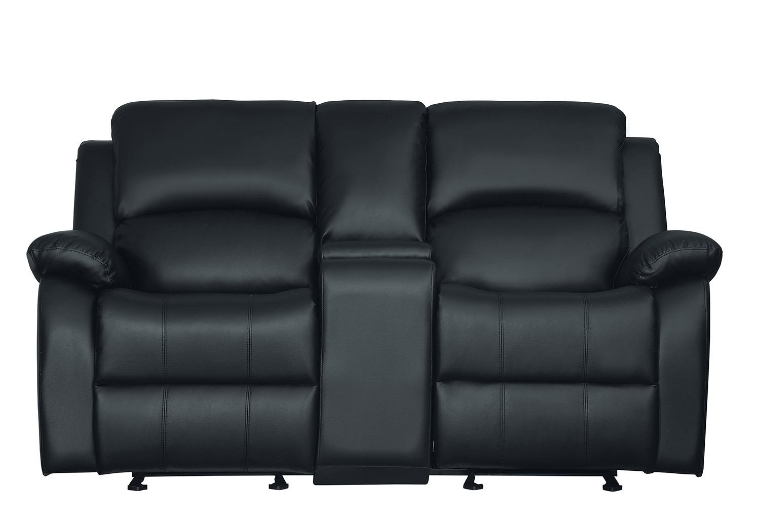 Homelegance Clarkdale Double Glider Reclining Love Seat With Center Console - Black