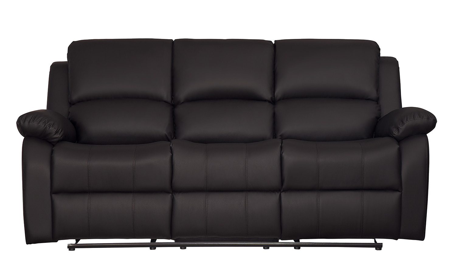 Homelegance Clarkdale Double Reclining Sofa With Center Drop-Down Cup Holders - Dark Brown - Dark brown bi-cast vinyl