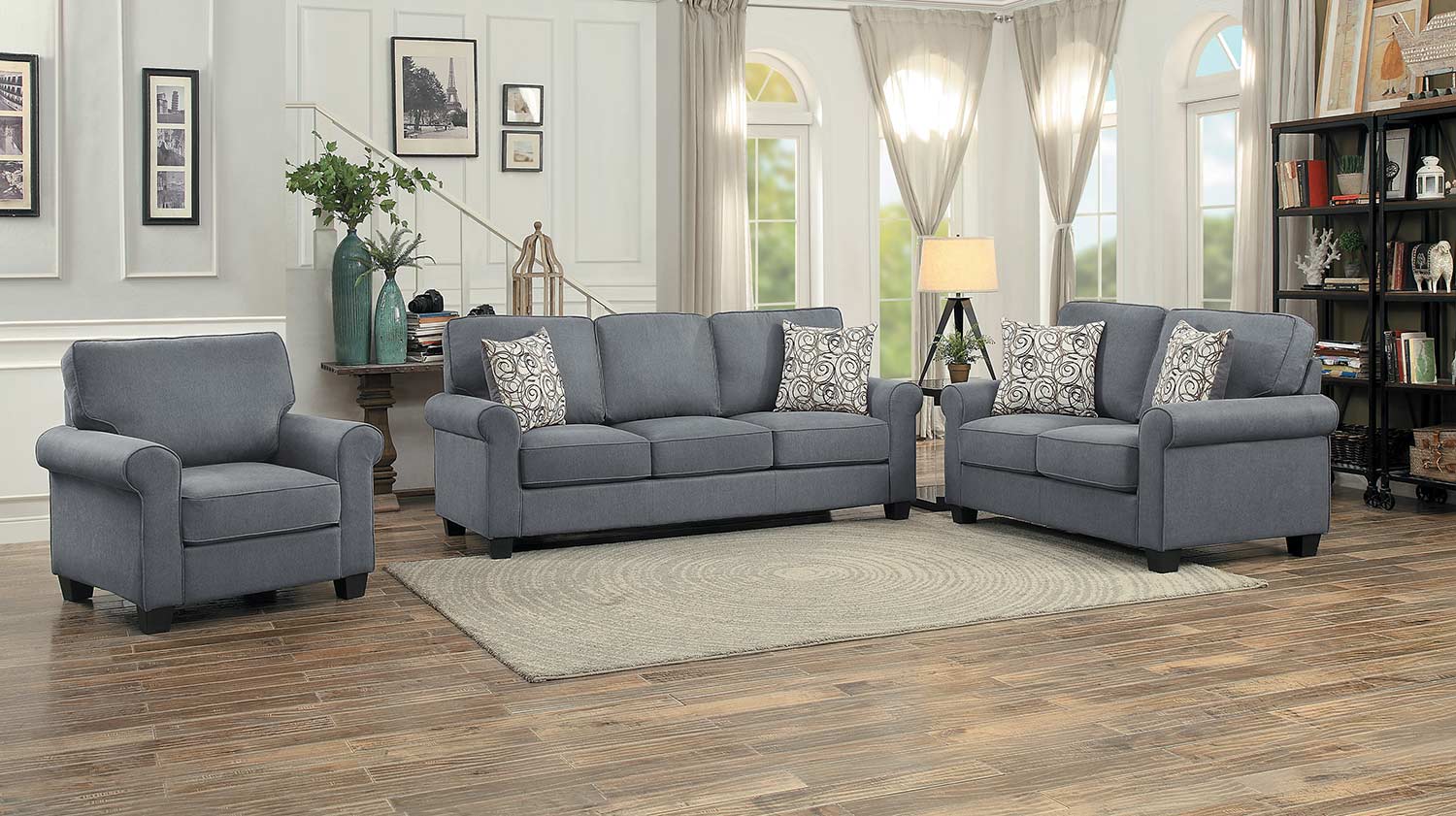 Homelegance Selkirk Sofa Set - Gray