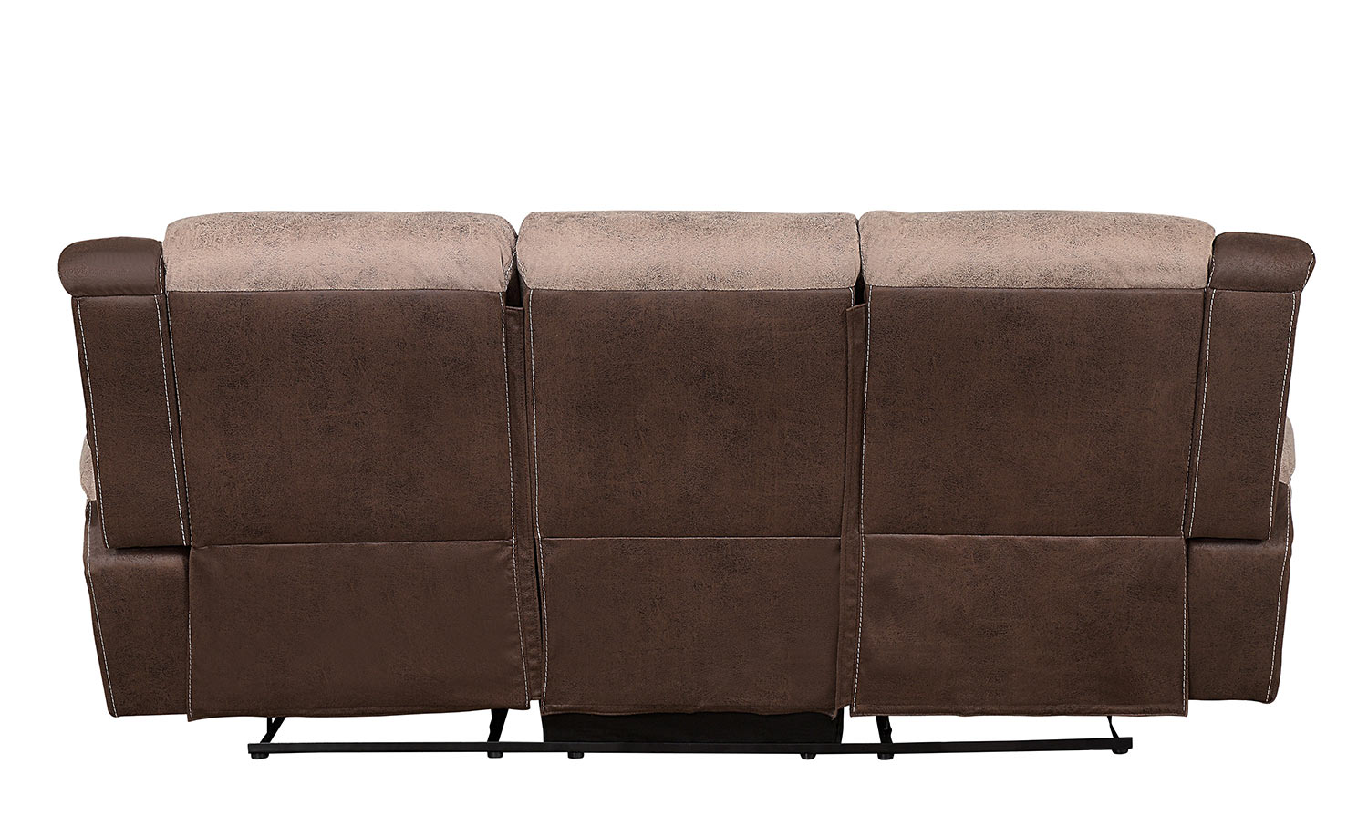 Homelegance Chai Double Reclining Sofa - Brown and dark brown polished microfiber