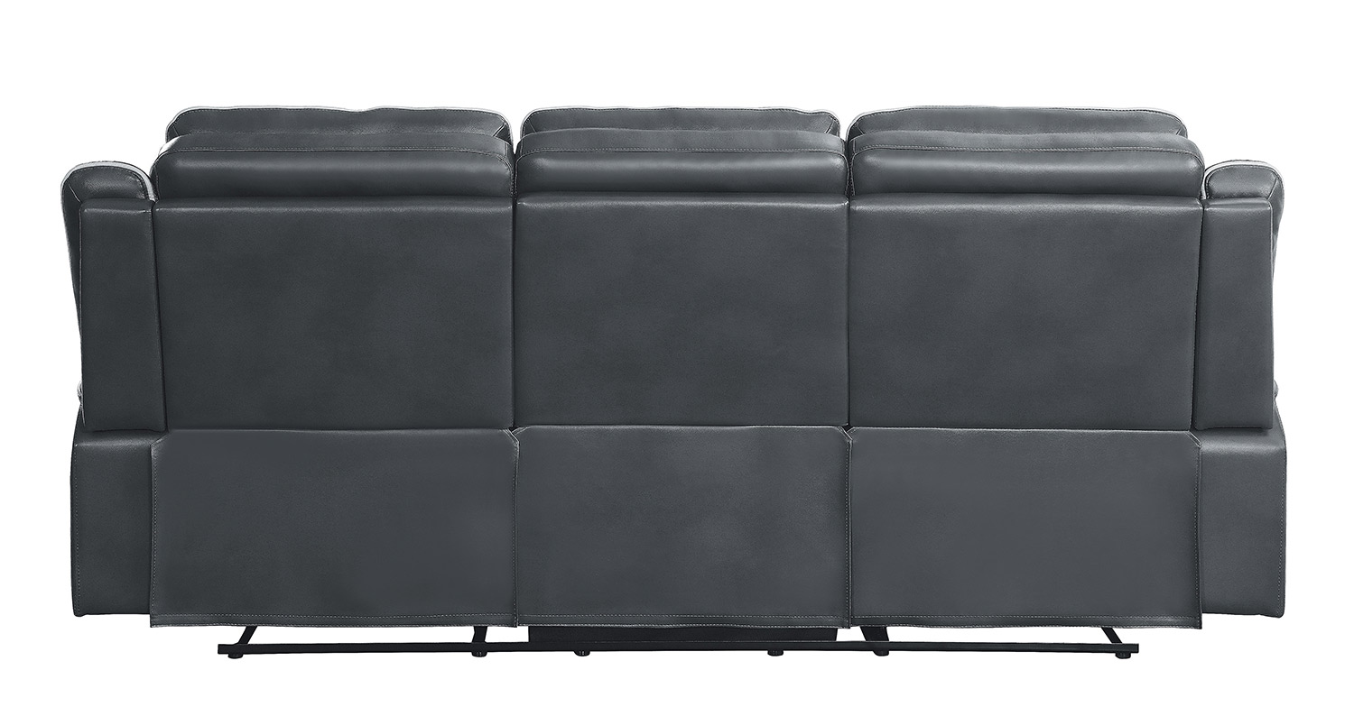 Homelegance Darwan Double Lay Flat Reclining Sofa - Dark Gray