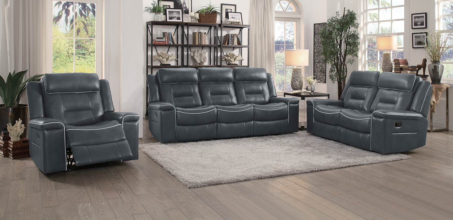 Homelegance Darwan Reclining Sofa Set - Dark Gray