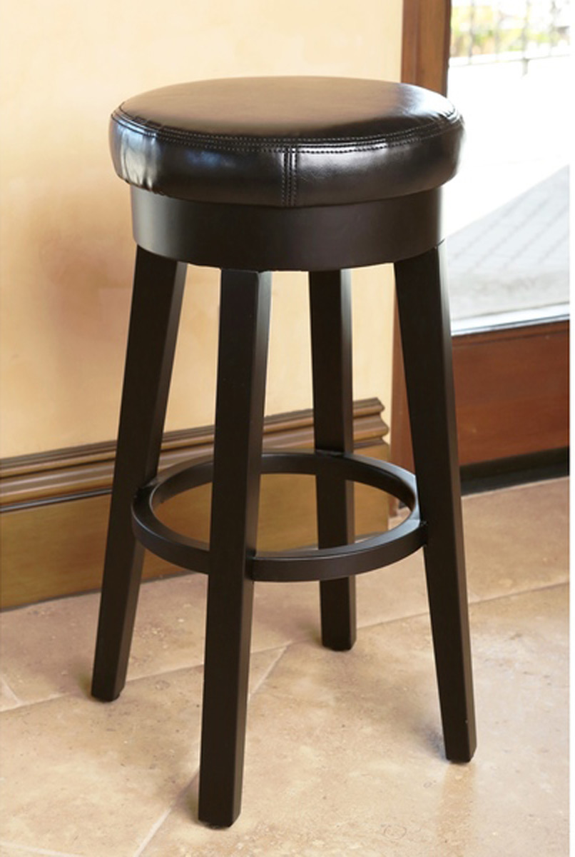 Abbyson Living Willow Leather Counterstool - Black