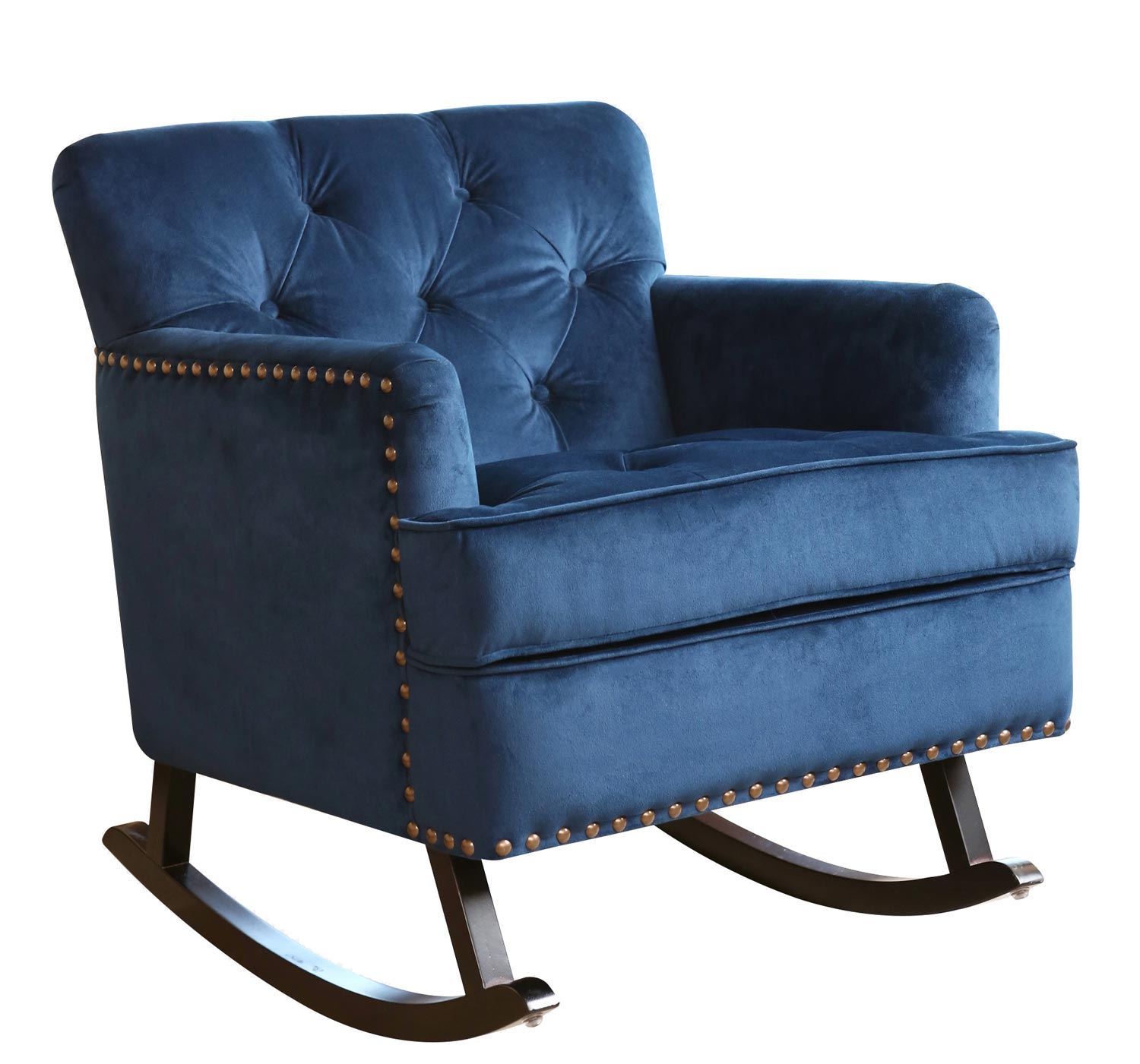 Abbyson Living Bluestone Velvet Nailhead Trim Rocker Chair - Blue