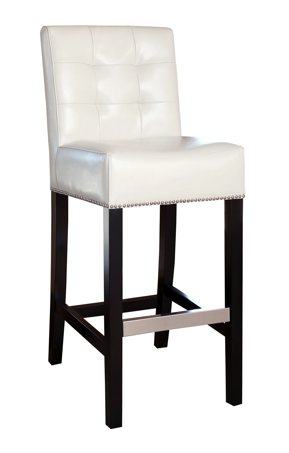 Abbyson Living Linden Leather Barstool - Ivory