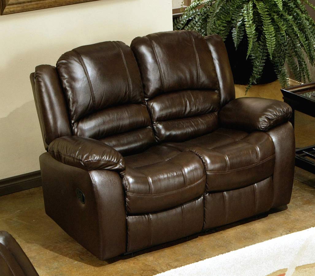 Abbyson Living Brownstone 2-Pc Reclining Leather Sofa and Love Seat Set ...