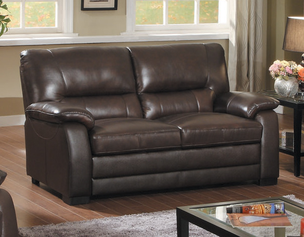 Abbyson Living Wilshire Top Grain Leather Sofa and Love Seat Set