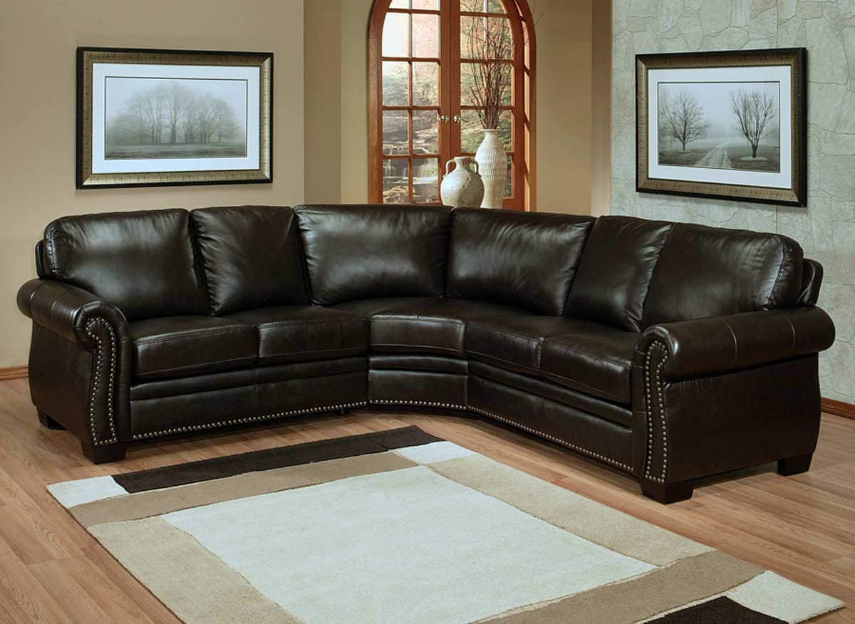 abbyson woodland premium italian leather sectional sofa