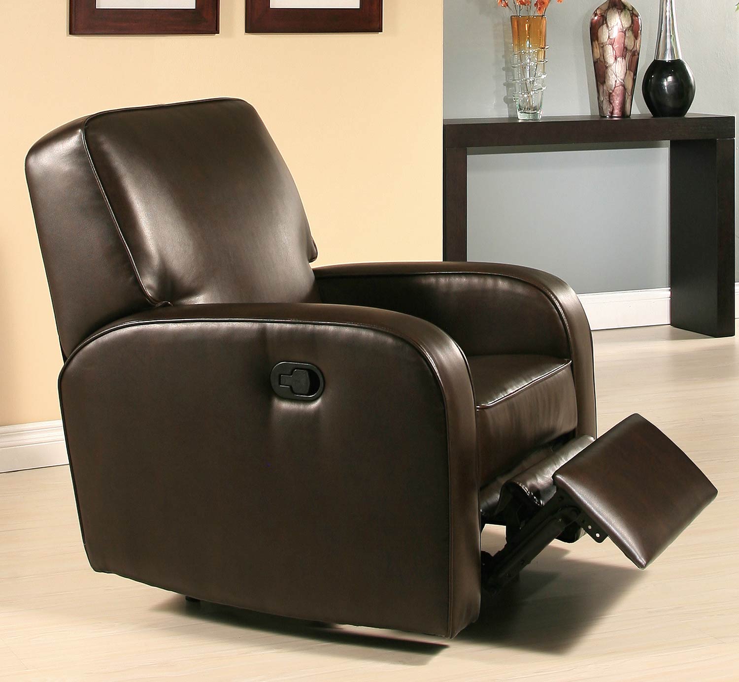 Abbyson Living Easton Dark Brown Bonded Leather Recliner