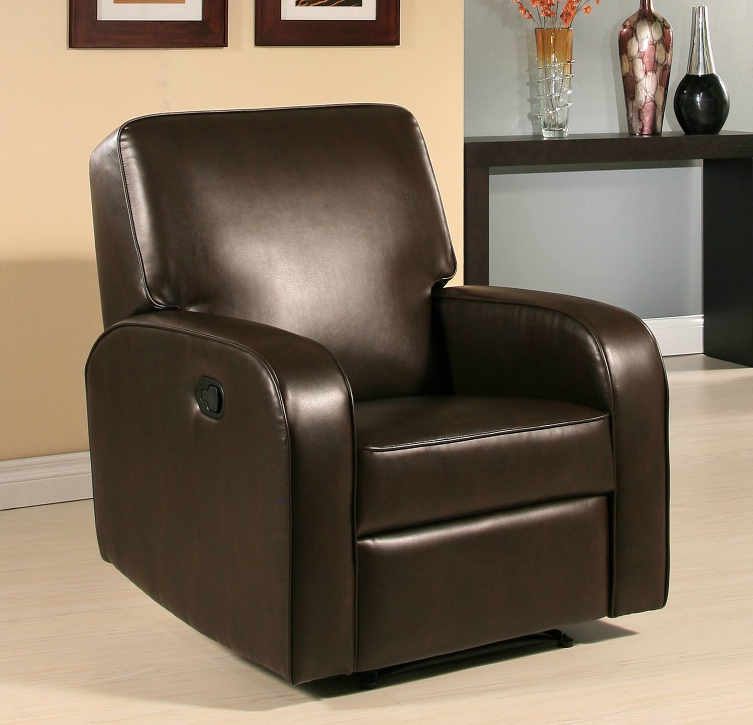 Abbyson Living Easton Dark Brown Bonded Leather Recliner